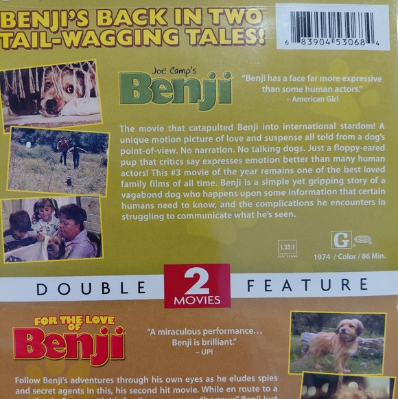 Benji Double Feature DVD - Picture 6 of 8